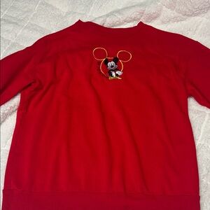 Disney Red Sweatshirt with Mickey Mouse Embroidery